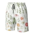 thumbnail image 4 of Adobk Wildflower Watercolor 2 Print Men's Swim Trunks Hawaiian Bathing Suit Swimsuits Beach Shorts with Pockets-Small, 4 of 6