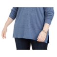 thumbnail image 3 of Style & Co. Womens Plus Ribbed V-Neck Sweater Blue 3X, 3 of 3