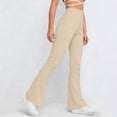 thumbnail image 6 of HongQid Women's High Waist Flare Pants – Yoga Casual Stretch Bell Bottom Trousers, Slim Fit Retro 70s Style Pants for All Seasons,Beige XL, 6 of 9