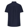 thumbnail image 4 of Mens T Shirts Golf Fashion Beach Seaside Classic Short Sleeved Bowling Button Closure Mens Summer Clothing,Navy,3XL, 4 of 7