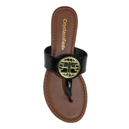 city classified gold sandals