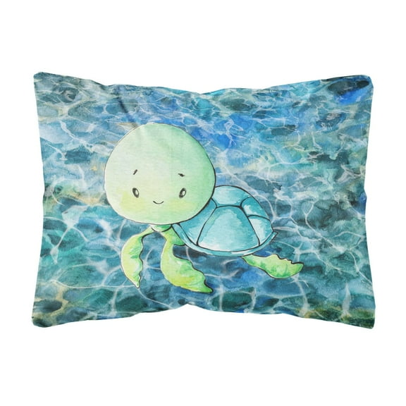 Carolines Treasures BB8525PW1216 Sea Turtle Canvas Fabric Decorative Pillow, 12H x16W, multicolor