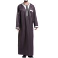 thumbnail image 2 of Birdeem Vestes pour Hommes Robe Musulmane Arabe Robe Longue Style Manches Longues Col Rond Poches Longue Chemise Mode Décontractée, 2 of 10