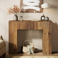 thumbnail image 6 of Finmind 39" Wood Console Table with Drawer, Narrow Farmhouse Sofa Table for Living Room, Brown, 6 of 7