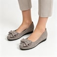 thumbnail image 4 of YOUYEDIAN Womens Flat Shoes Dress Non Slip Slip on Loafers Spring Fall Office Walking Shoes Trendy Closed Toe Orthopedic Shoes (Gray), 4 of 6