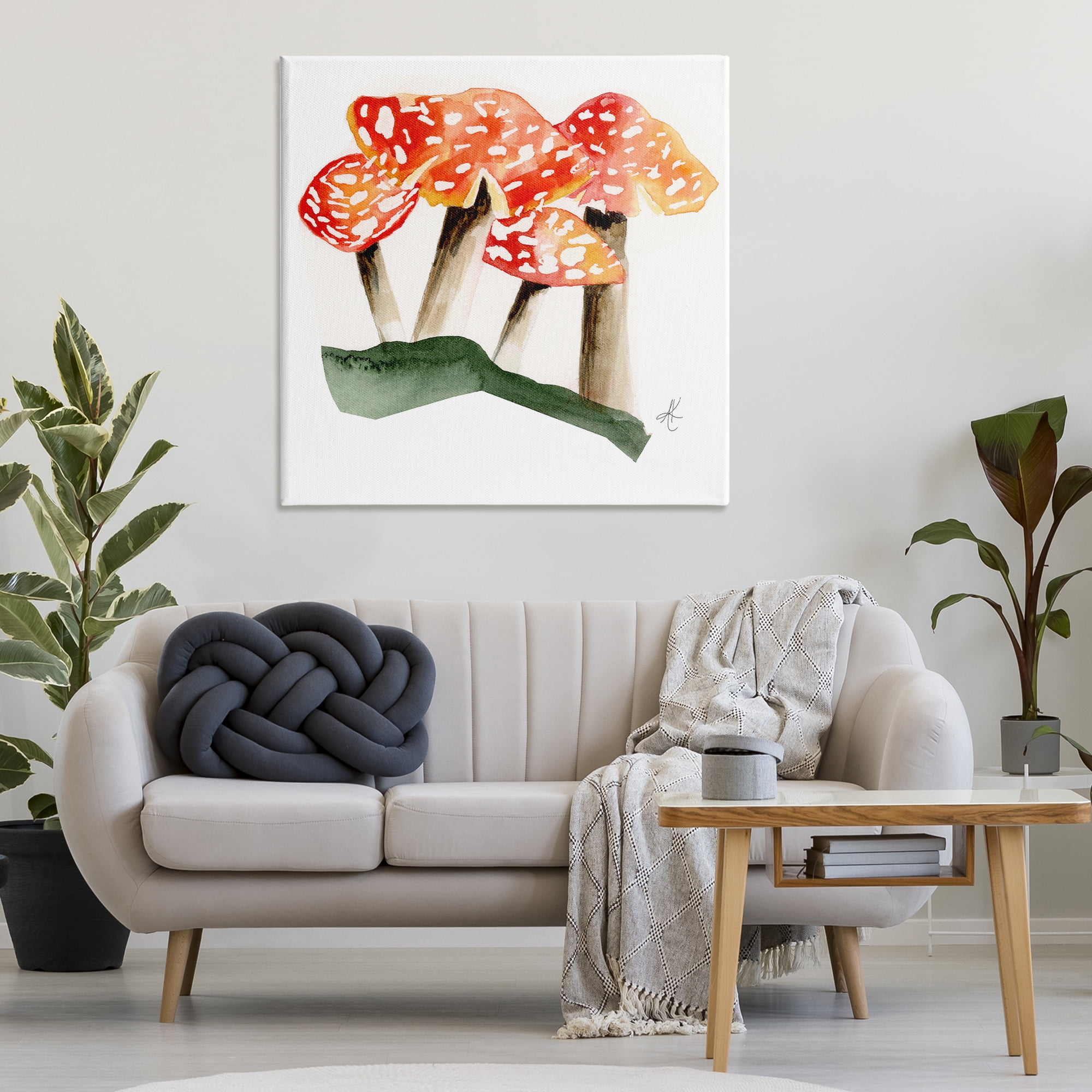 Stupell Industries Dotted Red Mushrooms Plants & Flowers Painting Wrapped Canvas Art Print Wall Art, 36 x 36