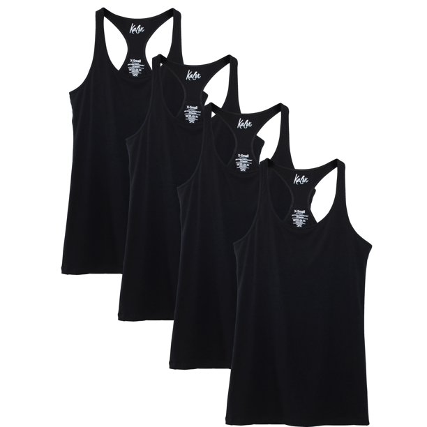 Kalon Women's 4-Pack Racerback Shelf Bra Camisole Base Layer (Medium, Black) - Walmart.com