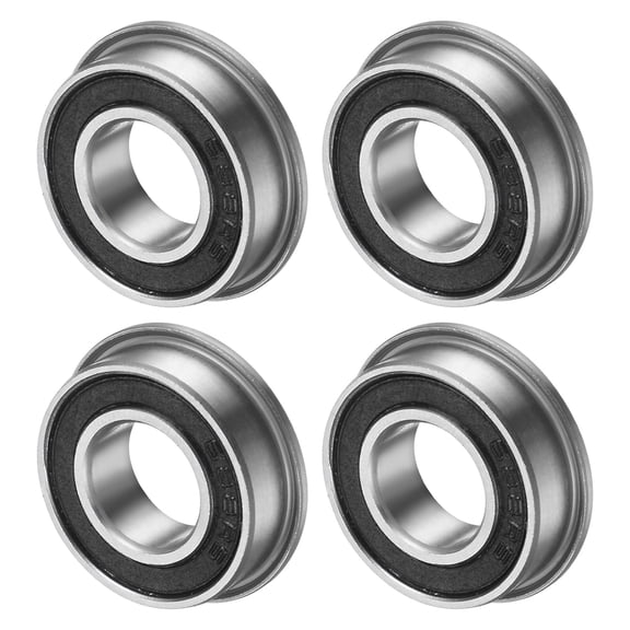 Uxcell 4-Pack F688-2RS Flanged Ball Bearing, 1/3" x 5/8" x 1/5" Rubber Sealed