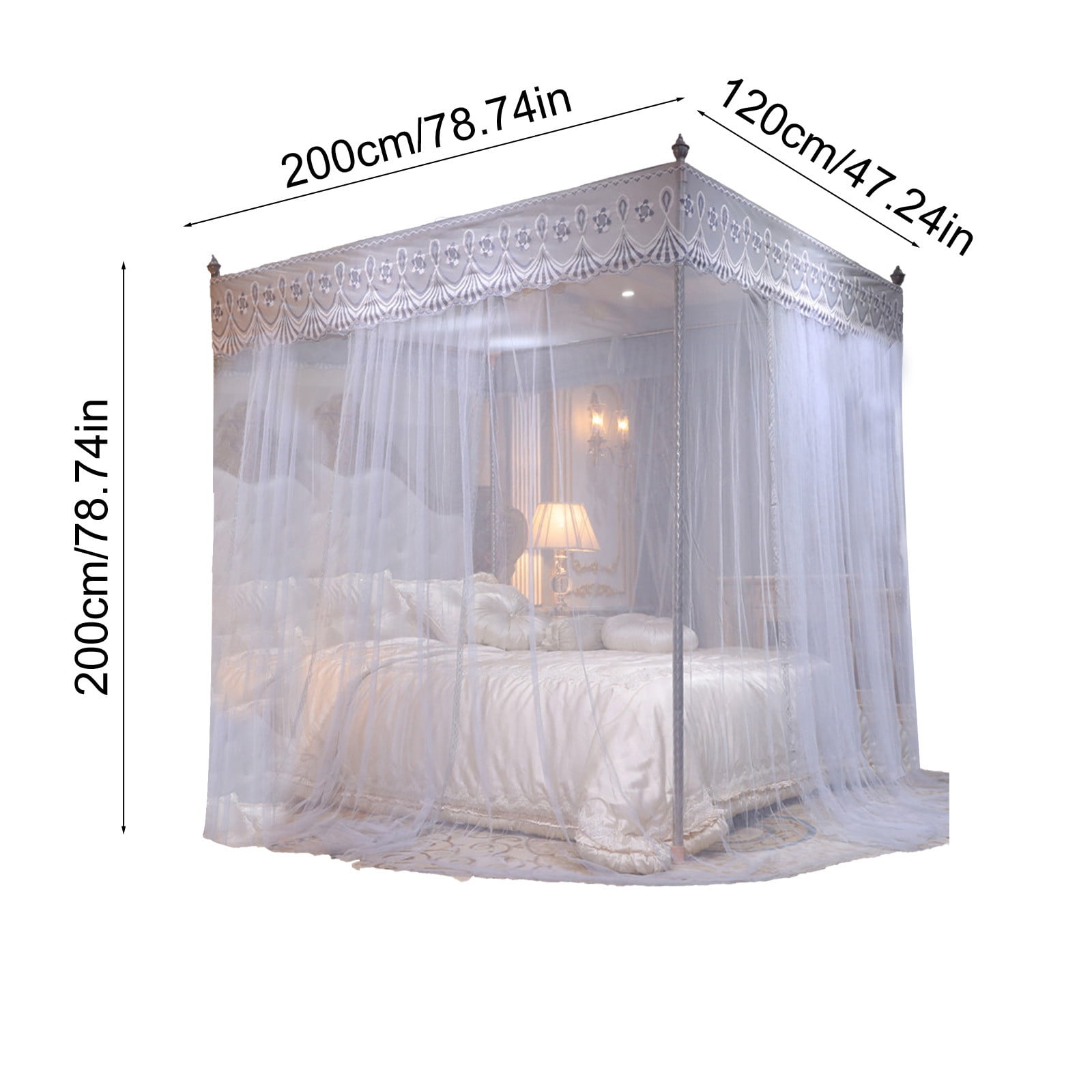 XGFHYJEH Bed Canopy, Breathable Mosquito Net for Twin/Full/Queen Size Beds, 360° Protection, Ultra Fine Mesh, Foldable Bed Curtain for Indoor Bedroom Dorm