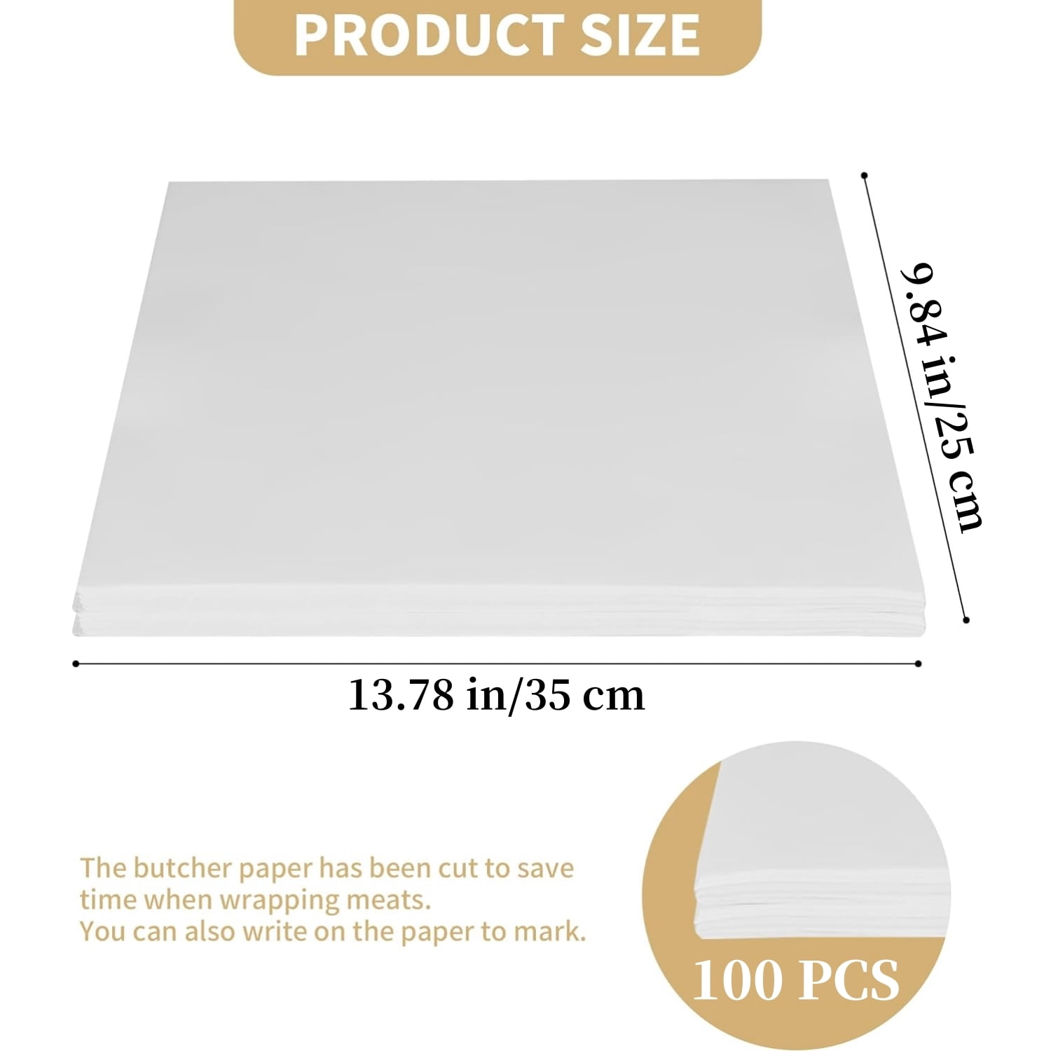 Topboutique 100 Pcs Butcher Paper White Parchment Paper Deli Paper Sheet Disposable Burger Wraps Paper Burger Wrapping Paper Grease Deep Fryer Cooking Oil-absorbing Paper for Kitchen,25*35cm/10*14in