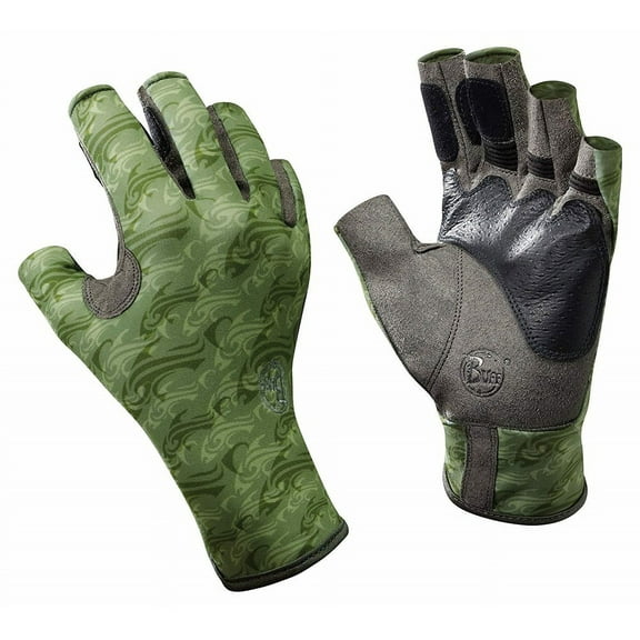 Buff Pro Series Angler Gloves, Skoolin Sage, X-Large/XX-Large