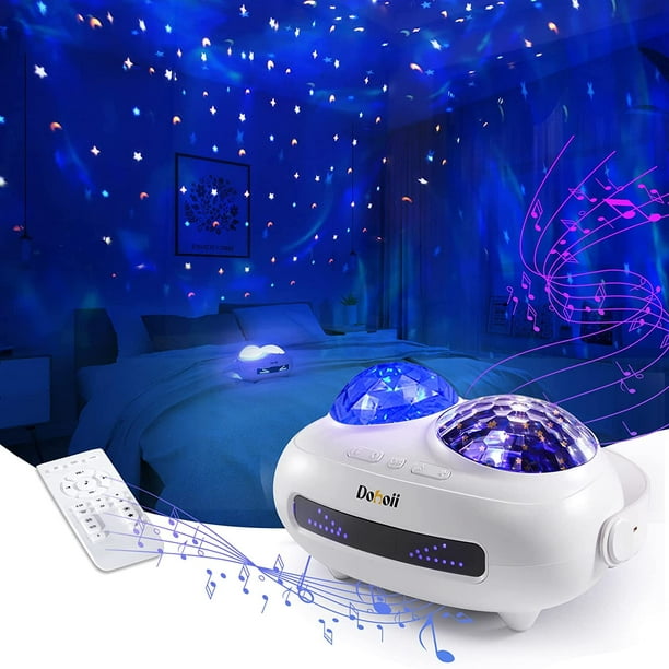 Star Projector Galaxy Light, Skylight Space Light for Bedroom Ceiling,  Ocean Wave Projector for Kids Adults, Northern Lights Aurora Projector with  White Noise and Bluetooth Speaker (White) 
