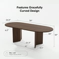 thumbnail image 5 of Brix 79"x33.5" Soild Wood Dining Table Oval Kitchen Table, Walnut, 5 of 7