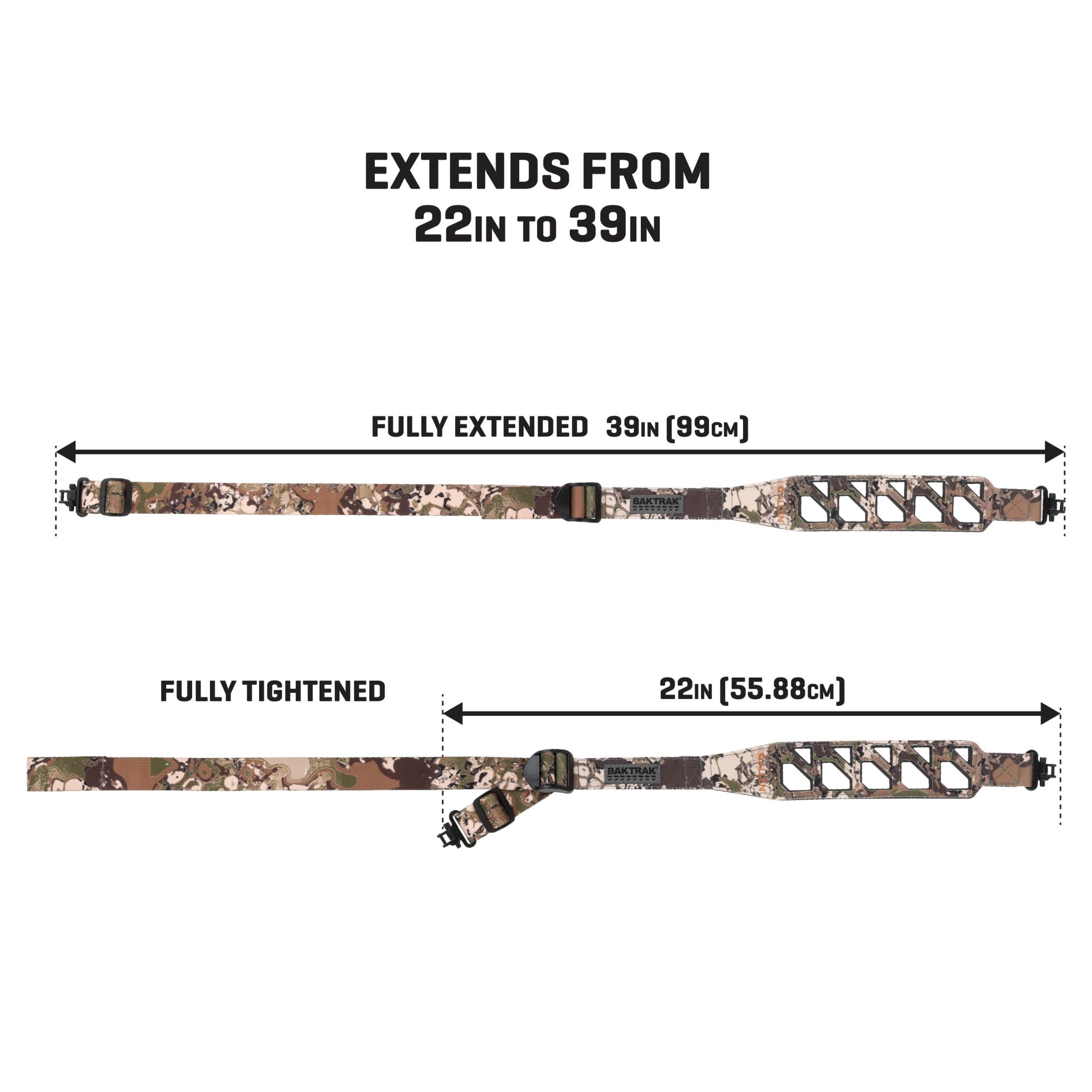 Vertex Hyper Tough Sling W/ Swivels, Veil Terrain, Ambidextrous Rifle Sling, Includes Swivels