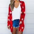 thumbnail image 2 of Camiseta de manga larga para mujer a la moda, cárdigan de Navidad con frente abierto de otoño, prendas de vestir exteriores holgadas, blusa estampada, abrigo, Tops Fridja BV0+4801, 2 of 6