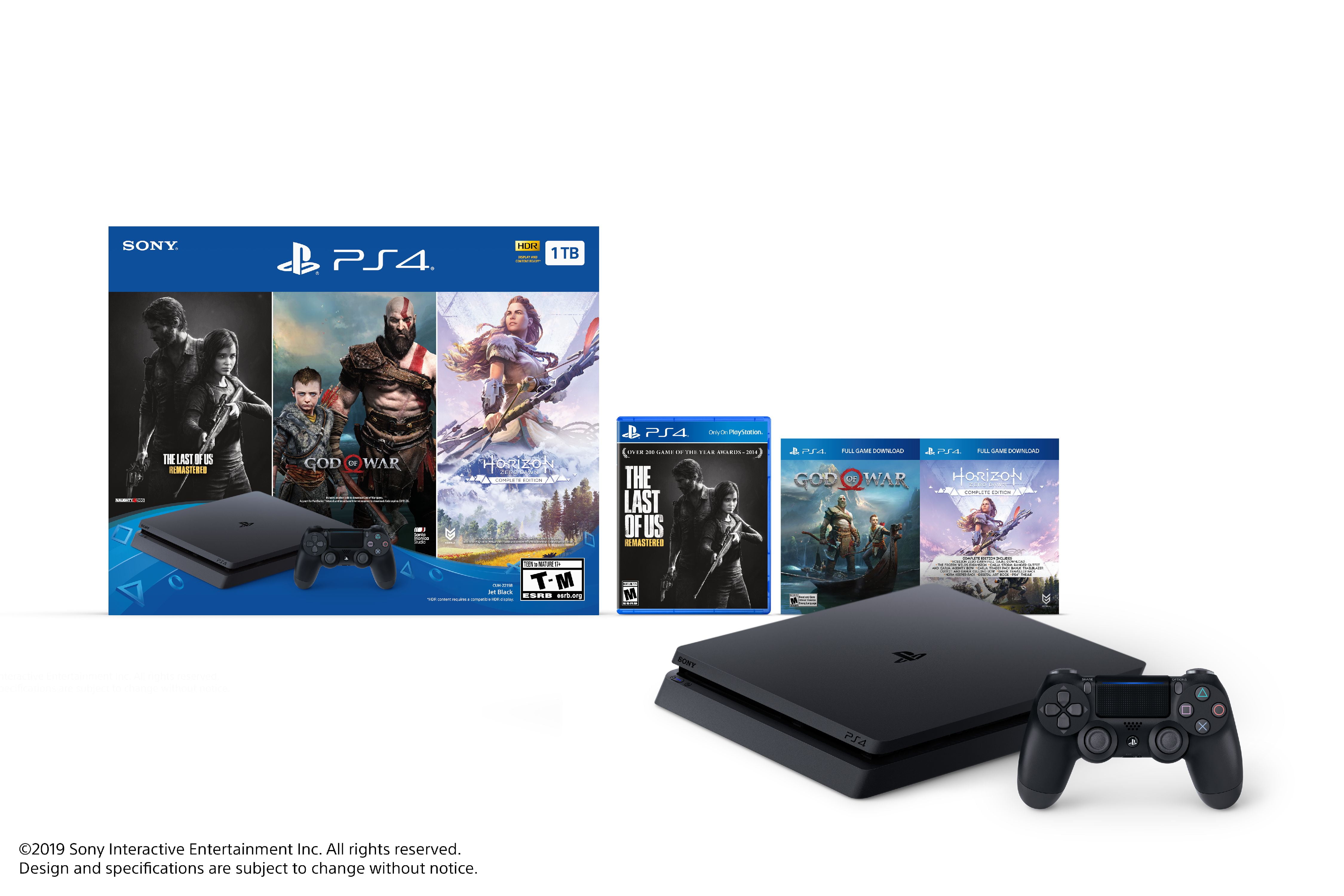 Sony PlayStation Slim 1TB Only PS4 Console Bundle Black Walmart.com