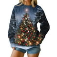 thumbnail image 2 of EchfiProm Womens Christmas Sweatshirts Oversized Sweatshirt Pullover Vintage Fall Xmas Light Up Tops for Women Long Sleeve, 2 of 8