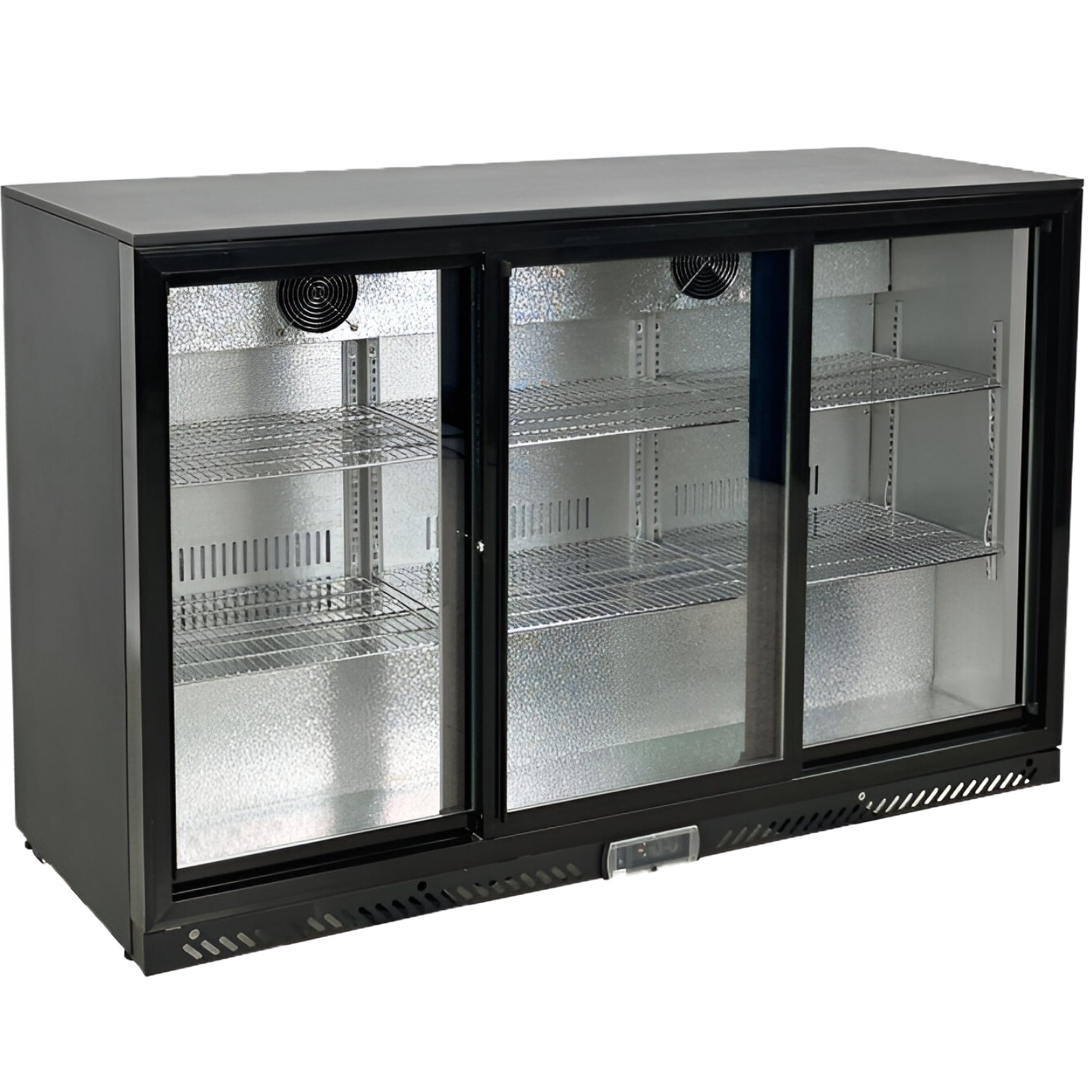 Elite Kitchen Supply 53 in Sliding Door Back Bar Cooler 11.3 Cu Ft Glass Door Refrigerator with Lockable Shelves