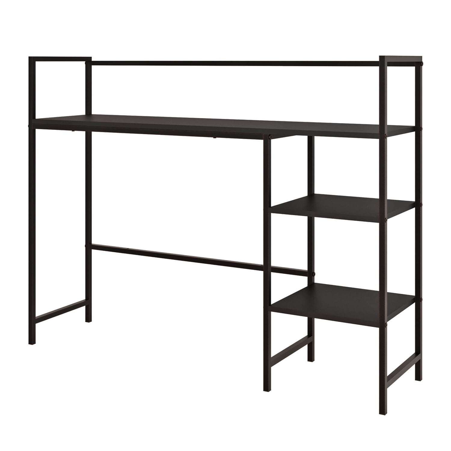 LENLN Desk Shelf 38.2" Desktop Organizer Shelf 4 Tier Desk Display Rack Desk Hutch for Computer Monitor Wood Desktop Bookshelf Storage Rack for Home Office Dorm