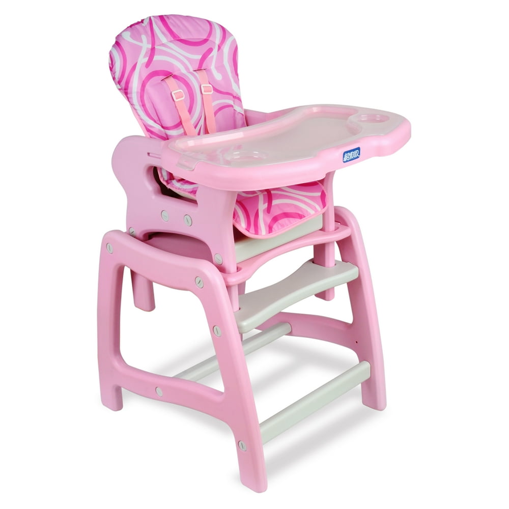 Badger Basket Envee Baby High Chair with Playtable Conversion Pink