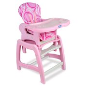 Badger Basket Envee Baby High Chair with Playtable Conversion - Pink/White