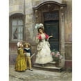 thumbnail image 2 of Jules Girardet 15x18 Gold Ornate Wood Frame and Double Matted Museum Art Print Titled - Grandmother's Birthday, 2 of 4