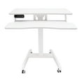 thumbnail image 5 of Height Adjustable Computer Desk Sit Stand Workstation Mobile Standing Desk+Wheel, 5 of 12