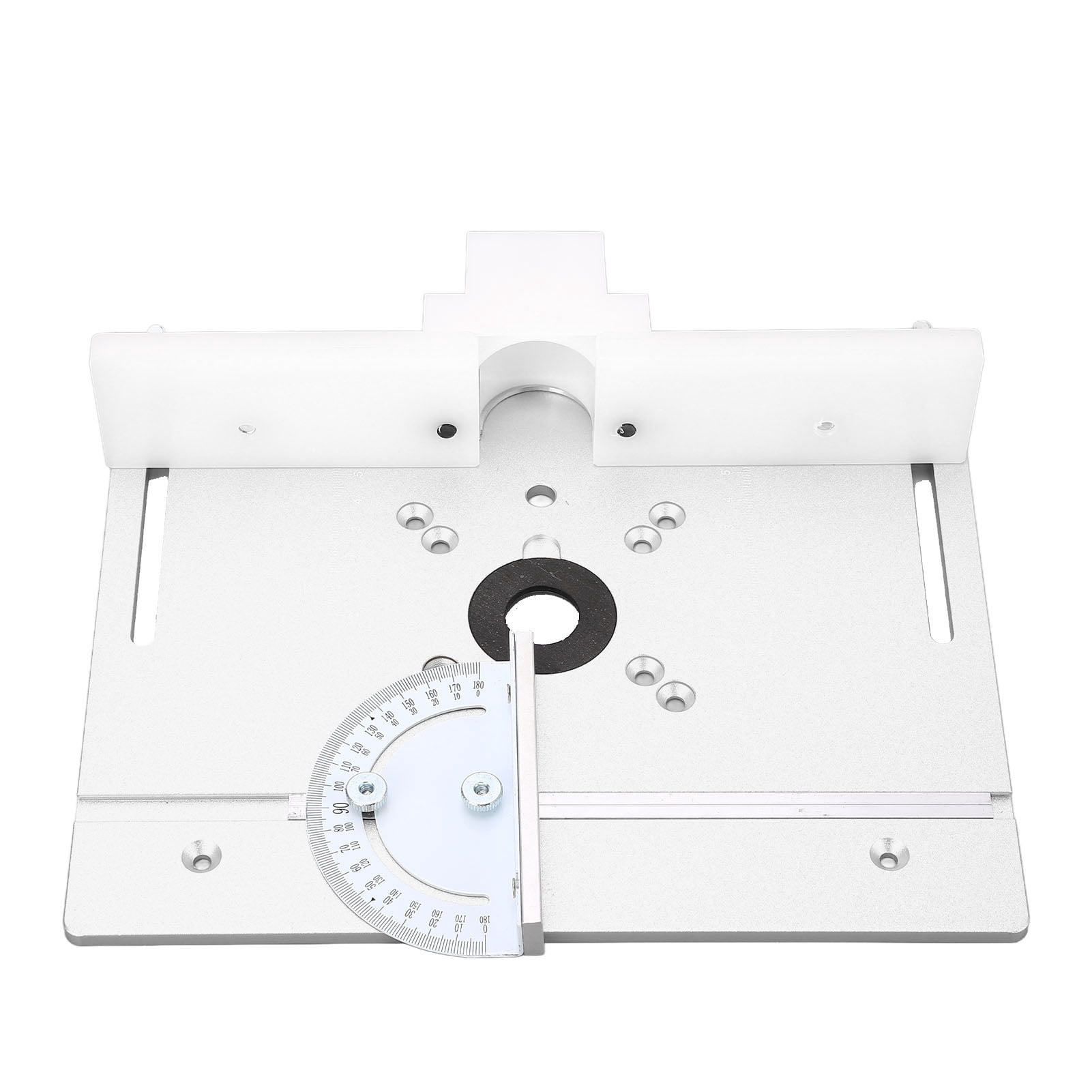 Router Table Insert Plate & Lift Kit – Silver Aluminum Alloy Base Plate With Insert Rings & Angle Plate For Woodworking Routers