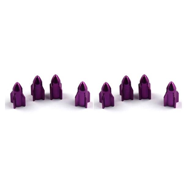 Tapas de vástago de válvula de neumático Kenally 4 piezas color Púrpura