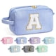 thumbnail image 1 of Bolsa de cosméticos YOOLIFE con la letra inicial A azul para niñas de 3 a 14 años, 1 of 8