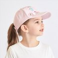 thumbnail image 4 of KPOPLK Kids Baseball Hat With Visor and Ponytail Hole - Sun Protection Cotton Beach Hat for Little Girls and Children(2-8 Years,Pink), 4 of 5