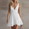 thumbnail image 2 of Sentmoon Short Dress Plus Size Prom Dress Solid Color Sleeveless Ruffle Breathable Regular Fit 2026 Long Summer Dresses for Lounge and Relax, 2 of 7
