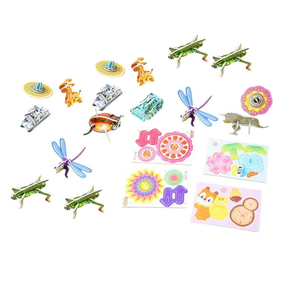 HILABEE 3D Puzzles Early Educational Pack 2 Colorful Jigsaws Puzzle Fine Motor Skill for Mixed