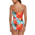 thumbnail image 7 of RELLECIGA Women's Floral Bandeau Ruched One Piece Swimsuit Tummy Control Sexy Strapless One Piece Bathing Suit with Removable Straps, 7 of 7