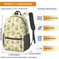 thumbnail image 3 of Yellow Pioneer Flower Pattern 17" Waterproof Oxford School Backpacks for Teens, S-Shape Padded Straps, for School, Travel, Hiking, Camping, 3 of 5