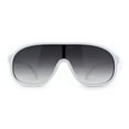 thumbnail image 1 of Iconic 80s Oversize Shield Racer Sport Plastic Sunglasses White Smoke, 1 of 4