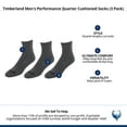 thumbnail image 4 of Timberland  Performance Quarter Cushioned Socks (3 Pack) (Men), 4 of 4
