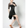 thumbnail image 2 of Mesh Yoke Sheer Sleeve Rhinestone Ruffle Fringe Dance Stage Routine, 2 of 6