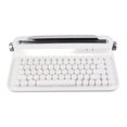 thumbnail image 1 of Typewriter Keyboard, 86 Keys Retro Cute Round Keycaps Portable Keyboard Recess Design Mini White  Keyboard With Integrated Stand For Tablet Smart Phone, 1 of 8