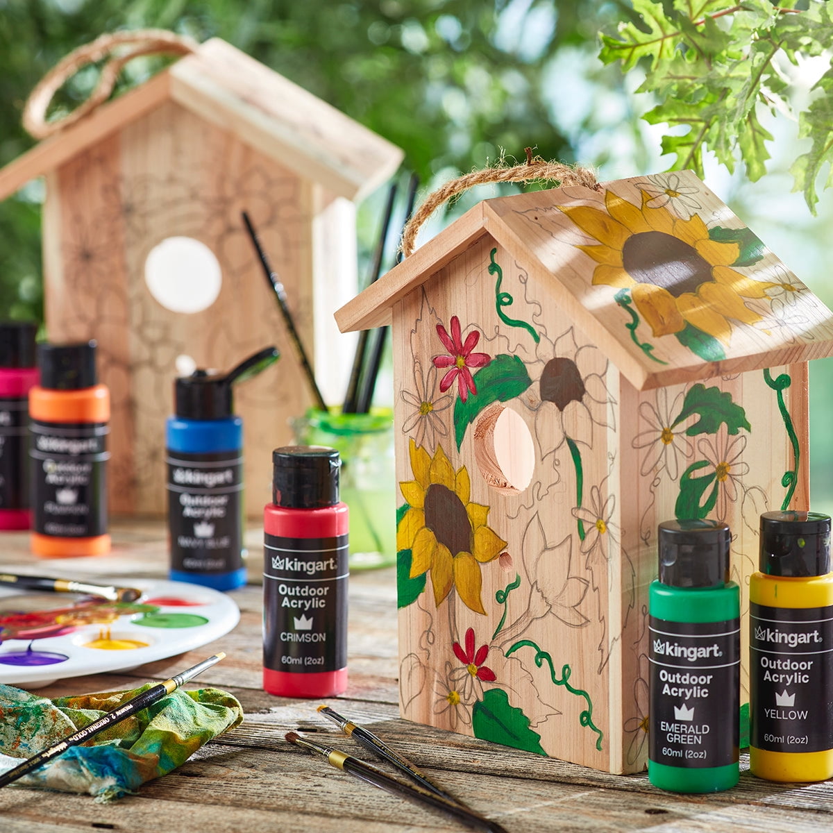 KINGART® Outdoor Waterproof Acrylic Paint, 60ml (2oz) Bottle, Set of 20 Unique Colors