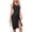 Black, variant on Women's Ruched Drawstring Slit Tank Dress 100% Polyester Fabric with Moderate Stretch Ideal for Day or Night Everyday