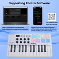 thumbnail image 3 of Controlador de teclado MIDI M-VAVE de 25 teclas con almohadillas retroiluminadas e inalámbrico, 3 of 9