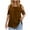 Brown, variant on Uaswgudfs Womens Plus Size Summer Cold Shoulder Loose Tops Fashion Casual Short Sleeve Scoop Neck Pleated T Shirts Blouse