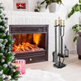 thumbnail image 4 of NALONE 5 Pcs Fireplace Tools Set, Wrought Iron Fireplace Tools with Ergonomic Handle, Fireplace Accessories Set Included Tong, Shovel, Base, Poker and Brush (Antique Bronze), 4 of 8