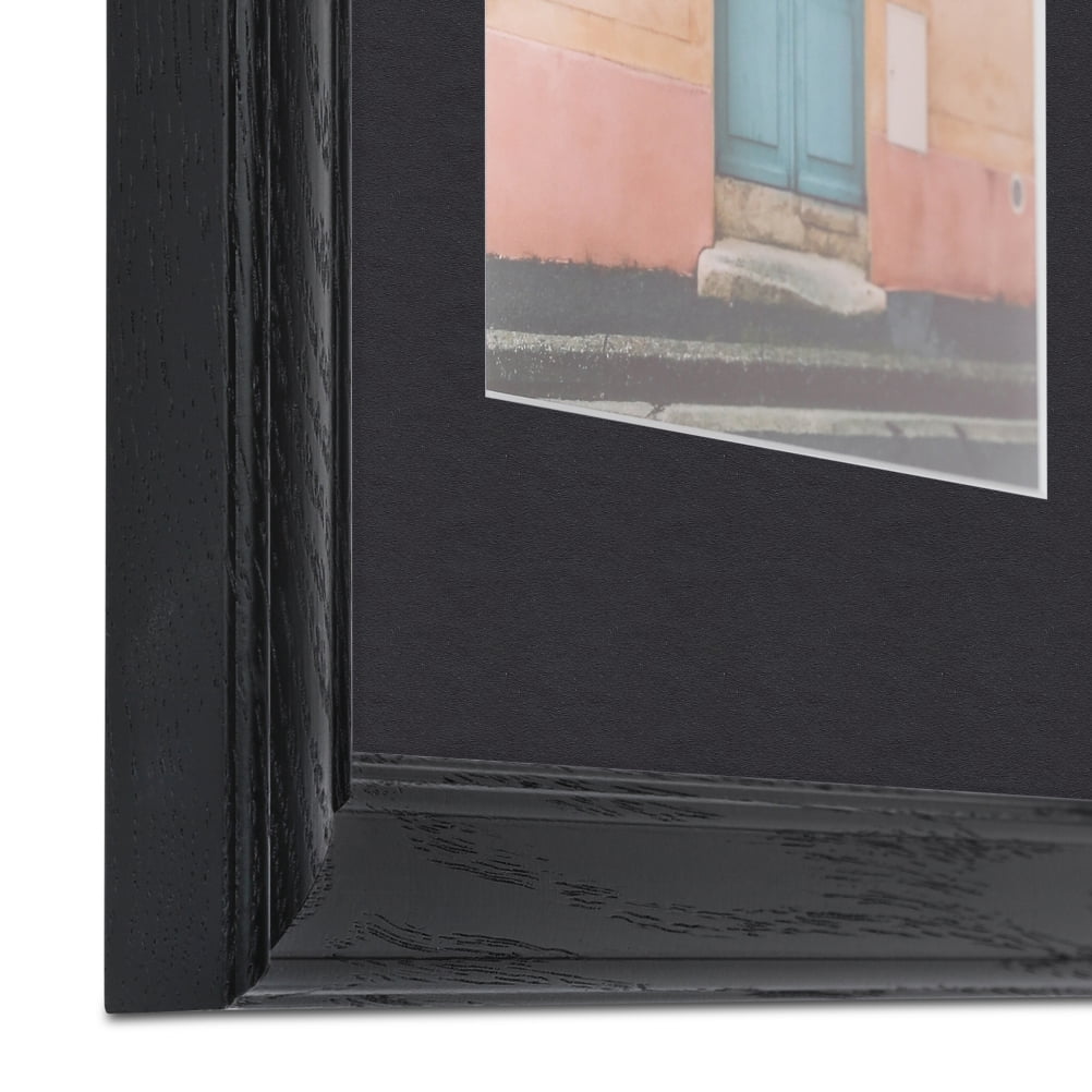 ArtToFrames 22x28" Matted Picture Frame with 18x24" Single Mat Photo Opening Framed in 1.25" Black Stain on Solid Red Oak and 2" Black Mat (FWM-4083-22x28)