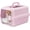 pink, variant on RIZZARI Pets Small Hard-Sided Dog Carrier:Portable Pet Travel Crate for Small Dogs & Cats - Ventilated Plastic Pet Carrier with Metal Door and Top Handle (Pink, Small)