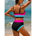 thumbnail image 4 of Sociala Adjustable Straps Bikini Sets for Womens Contrast Sport Tw Pieced Bathing Suits, 4 of 7