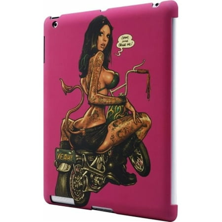 Totally Tablet RJB-BIKER-IPAD-PINK Graphic iPad Back Cover designed by Rockin Jelly