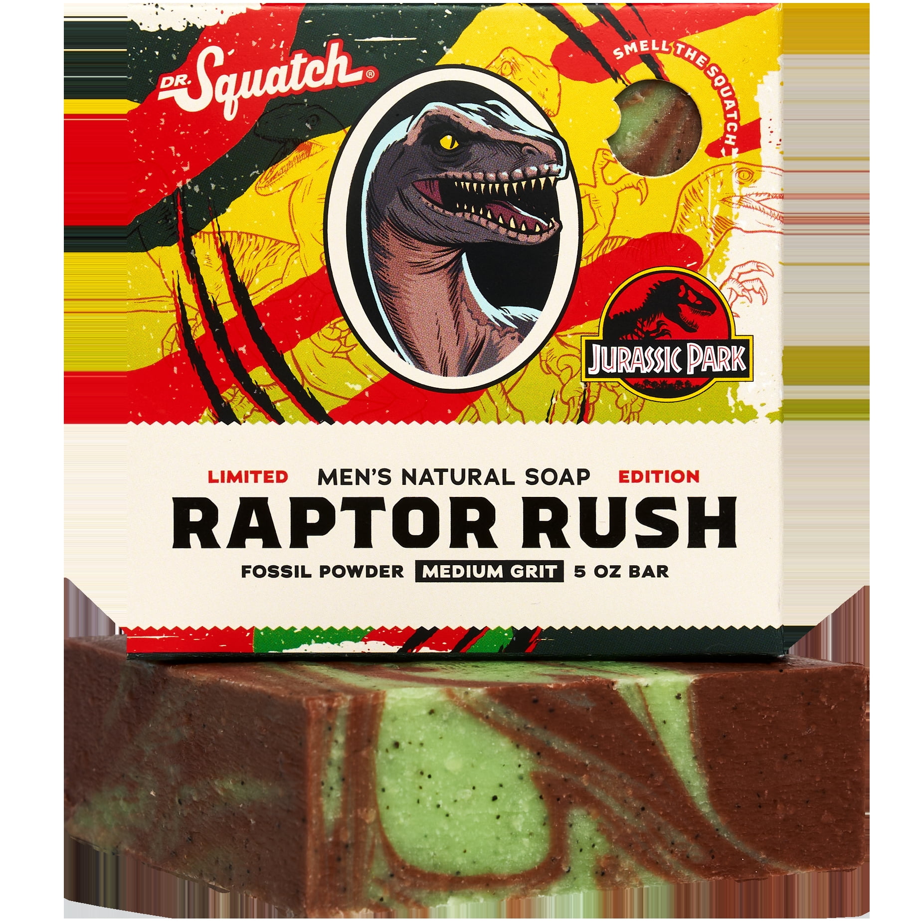 Dr. Squatch Natural Bar Soap for All Skin Types, Raptor Rush (Jurassic Park), 5 oz