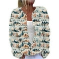 thumbnail image 2 of Cárdigan de mujer, cárdigan de manga larga, ahuecado, color sólido, chaqueta informal, parte superior de poliéster para mujer, 2 of 5
